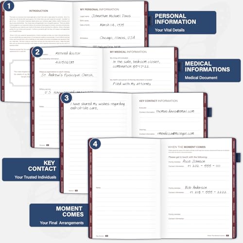 Molekaus End of Life Planner: Estate Planning Organizer with Tabs - End of Life Organizer for Final Arrangements & Important Affairs with Large Print - 120GSM Thick Paper - 7'' x 10'' (Blue) - Image 5