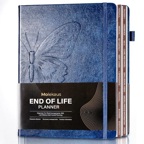 Molekaus End of Life Planner: Estate Planning Organizer with Tabs - End of Life Organizer for Final Arrangements & Important Affairs with Large Print - 120GSM Thick Paper - 7'' x 10'' (Blue) - Image 1