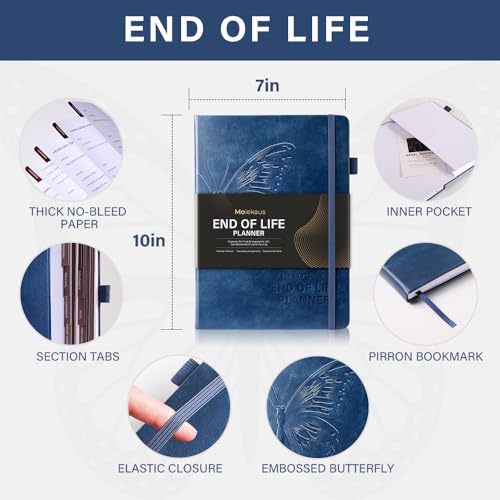 Molekaus End of Life Planner: Estate Planning Organizer with Tabs - End of Life Organizer for Final Arrangements & Important Affairs with Large Print - 120GSM Thick Paper - 7'' x 10'' (Blue) - Image 3