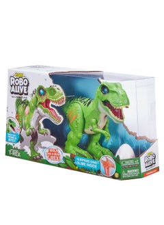 ROBO ALIVE ZURU ROBO ALIVE Attacking T-Rex Series 2, Dinosaur Toy, Battery-Powered Robotic Toy (Green) for Ages 3+  - Image 2