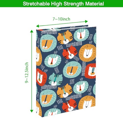 ARTLYMERS 7 Pack Stretchable Book Covers, Jumbo Book Sleeves for Textbook Hardcover Books up to 9 x 11 Inches, Reusable, Washable and Protective Textbook Covers for School Kids Boys Girls - Image 4