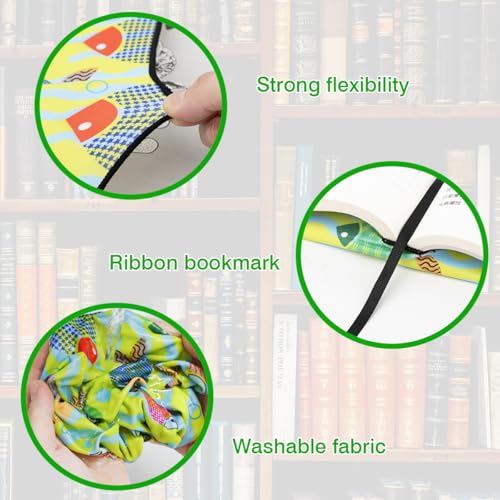 ARTLYMERS 7 Pack Stretchable Book Covers, Jumbo Book Sleeves for Textbook Hardcover Books up to 9 x 11 Inches, Reusable, Washable and Protective Textbook Covers for School Kids Boys Girls - Image 5