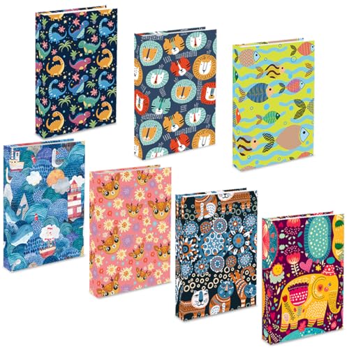 ARTLYMERS 7 Pack Stretchable Book Covers, Jumbo Book Sleeves for Textbook Hardcover Books up to 9 x 11 Inches, Reusable, Washable and Protective Textbook Covers for School Kids Boys Girls - Image 1