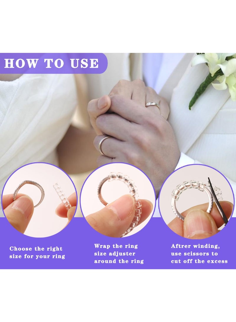 NXT Ring Sizer Adjuster for Loose Rings, 16 Pack 4 Sizes Invisible Ring Guards for Women and Men,Clear Silicone Ring Size Adjuster,Ring Resizer Tightener Spiral Ring Spacers Fitter - Image 4