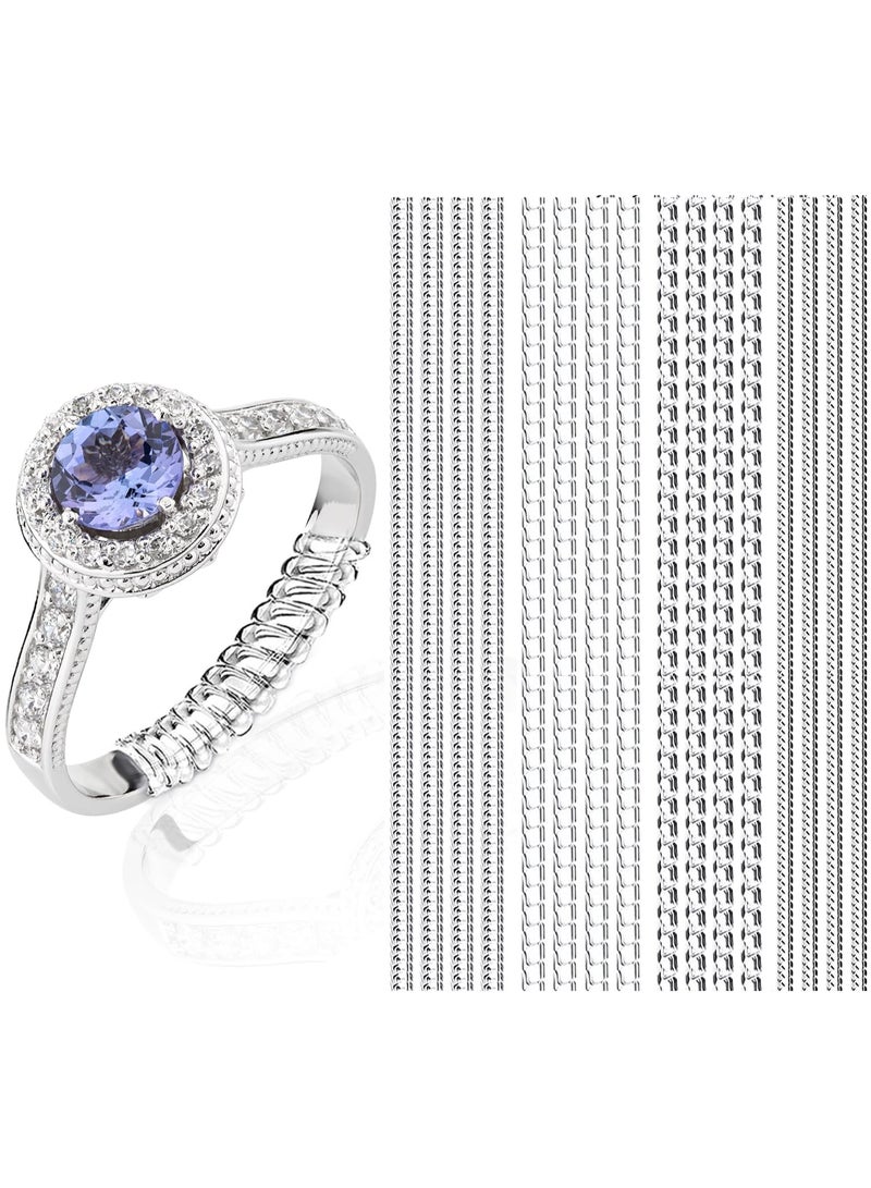 NXT Ring Sizer Adjuster for Loose Rings, 16 Pack 4 Sizes Invisible Ring Guards for Women and Men,Clear Silicone Ring Size Adjuster,Ring Resizer Tightener Spiral Ring Spacers Fitter - Image 1