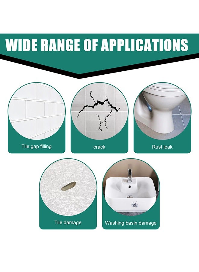 Ceramic Repair Paste - Water  Leak Resistant Hard - Drywall Repair Paste Set - Marble Glue Set (White) - Image 5