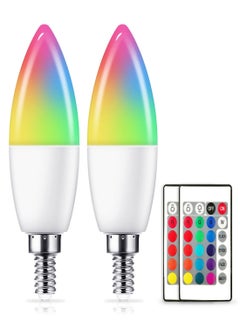 Y&D Color Changing Light Bulb, 17Colors E12 Candelabra Led 3W 350LM Multicolor Bulb with Remote Control, 4 Modes LED Bulbs for Home/Decoration/Party/KTV Mood Lighting (2 Pack)  - Image 1
