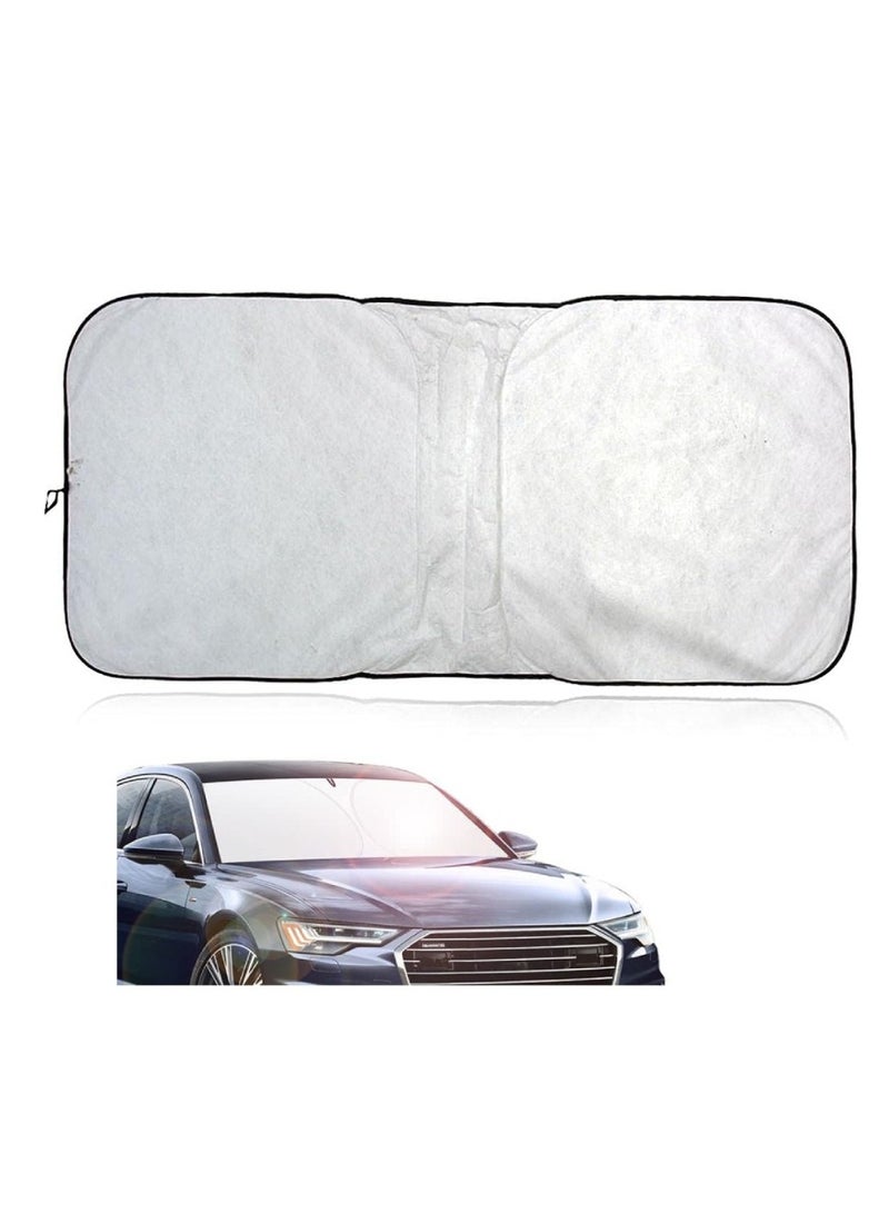 Yuwell Foldable Car Windshield Sunshade Front Windshield Reflective Protector Top Blocks UV Rays And Sun Heat Protection Keeps Vehicle Cooler During Hot Sunny Days 153X70CM  - Image 1