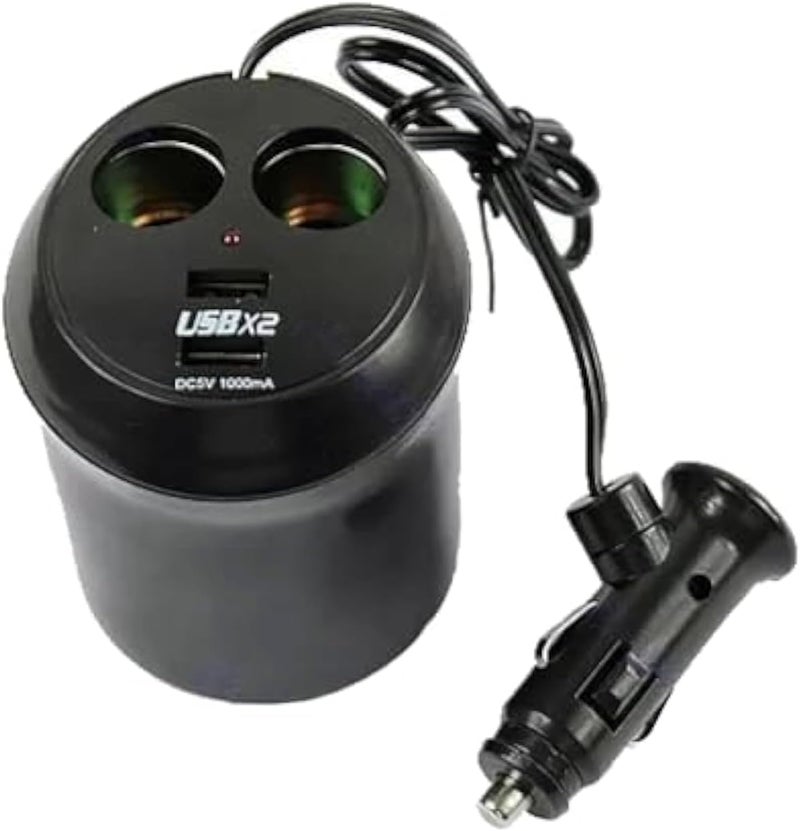 موزع طاقة للسيارة بمنفذي USB ومنفذي لايتنينج