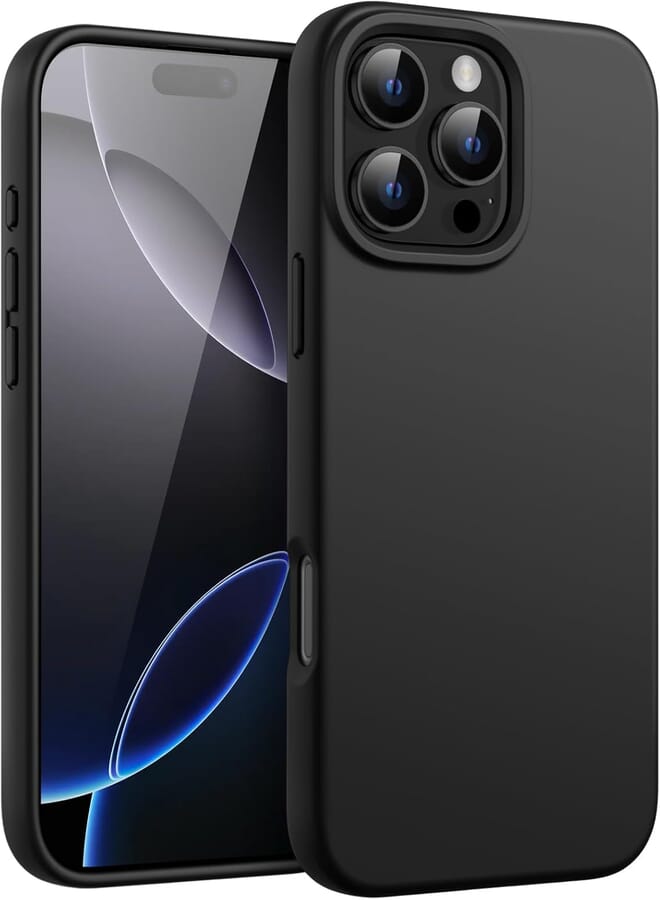 JETech Liquid Silicone Case for iPhone 16 Pro Max 6.9-Inch, Silky Soft Touch Full Body Protective Cell Phone Case, Anti-Scratch Shockproof Case with Microfiber Lining (Black)