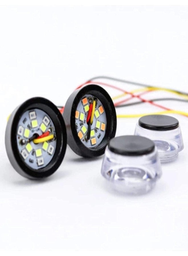 ADWAIT مصابيح LED ثنائية اللون للمقود الأصفر والأبيض للدراجات والسكوترات من ADWAIT، مناسبة لدراجات TVS الرياضية. - Image 3