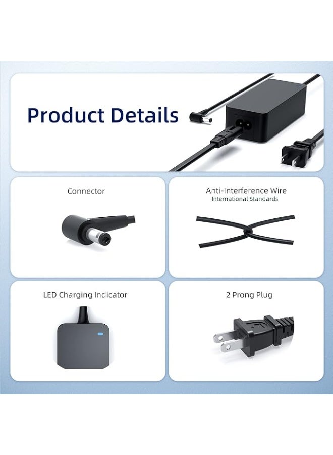 Terabyte UL Listed AC Charger Adapter Compatible with Asus VG279Q VG278Q VG275Q VG245Q VG258Q VG258QR VG248QG VG278QR VG278QE VG278QF VG245H VG255H VG245HE Tuf Gaming Monitor Power Supply Cord - Image 3