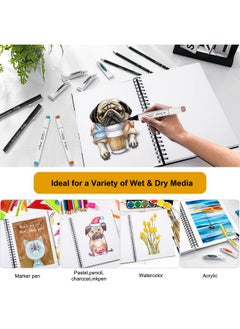 Bianyo Mixed Media Paper Pad A4 (8.26" X 11.69") 60 Sheets/Each 123 Lb/200 Gsm Pack Of 1 Pad Spiralbound Pad Ideal For Wet & Dry Media Like Art Marker Watercolor Acrylic Pastel Pencil  - Image 2