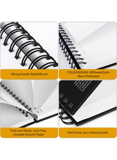 Bianyo Mixed Media Paper Pad A4 (8.26" X 11.69") 60 Sheets/Each 123 Lb/200 Gsm Pack Of 1 Pad Spiralbound Pad Ideal For Wet & Dry Media Like Art Marker Watercolor Acrylic Pastel Pencil  - Image 3
