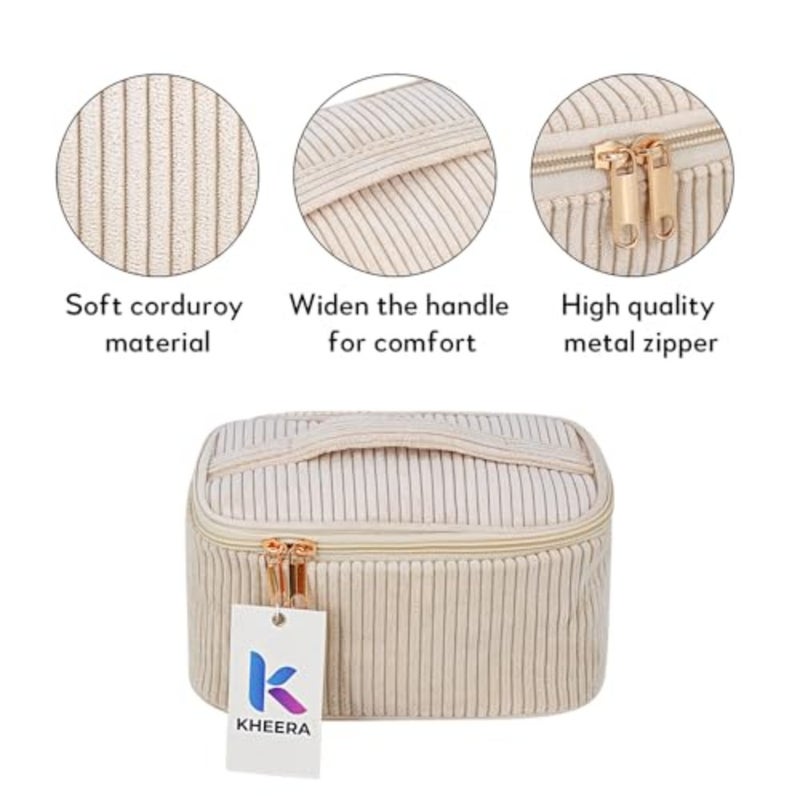 4PCS corduroy makeup bag set for travel, business trips daily organization durable fabric, classic colors, compact versatile design - Image 3