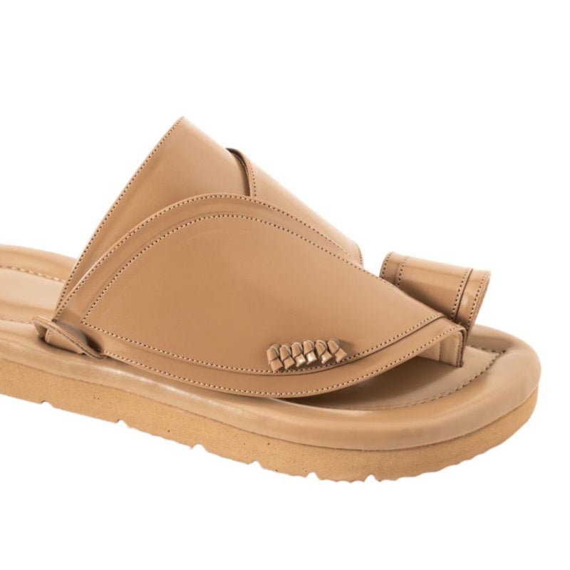 Plain Design Arabic Sandal For Men, Handmade Men's Traditional Sandals With Comfortable Sole, Simple, Elegant And Classic Casual Arabic Sandals For Everyday Wear. - Image 1