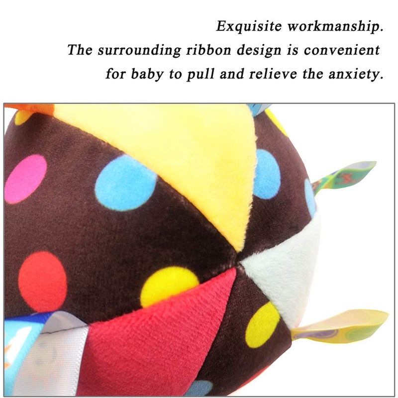 StoHua Baby Taggie Ball, Colorful Rattle Ball with Tags, Soft Plush Stuffed Animal Multi Sensory Toy for Early Educational, Ribbon Tag Toy for Baby Kids Toddlers Infants - Image 5