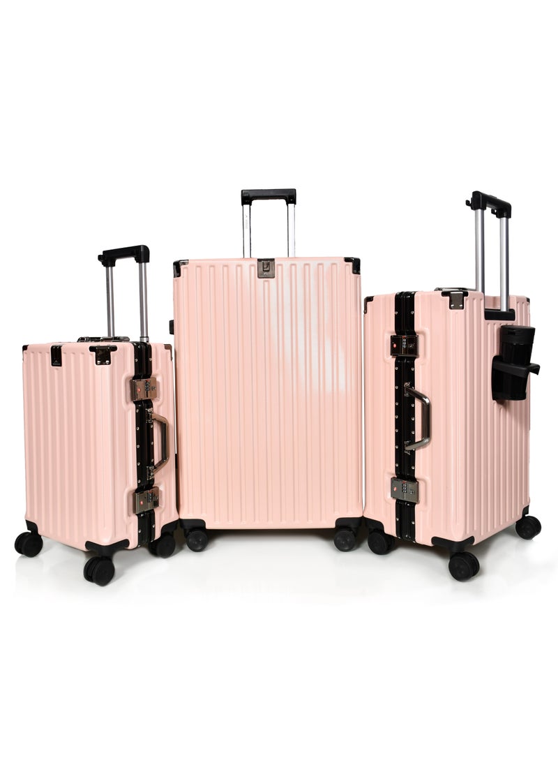 MORANO Morano aluminum travel luggage set, three pieces, elegant and durable design  - Image 1