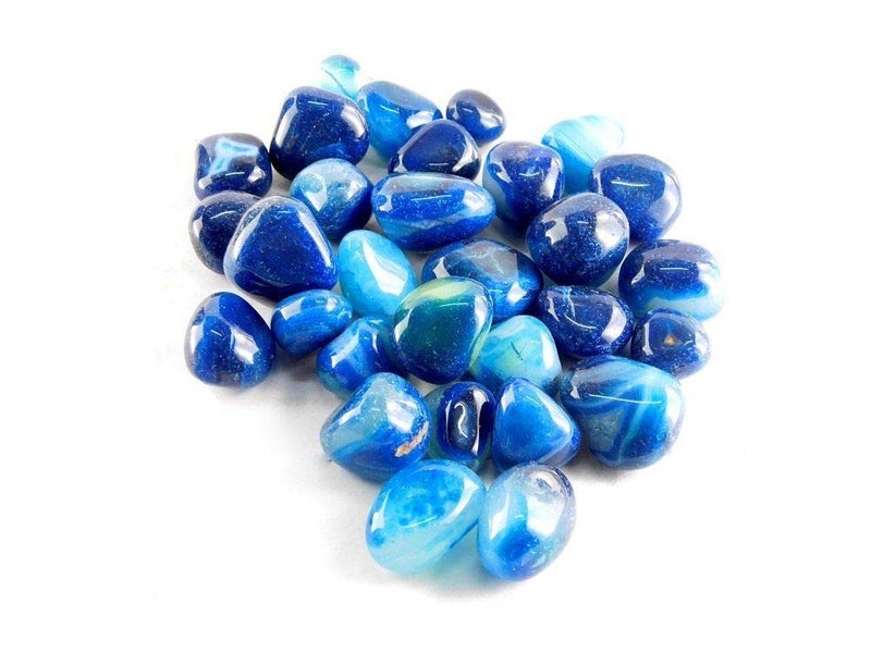 Color Stone حجر أونيكس مزخرف متعدد الأغراض مصقول لامع للديكور المنزلي أزرق 4 كجم - Image 2