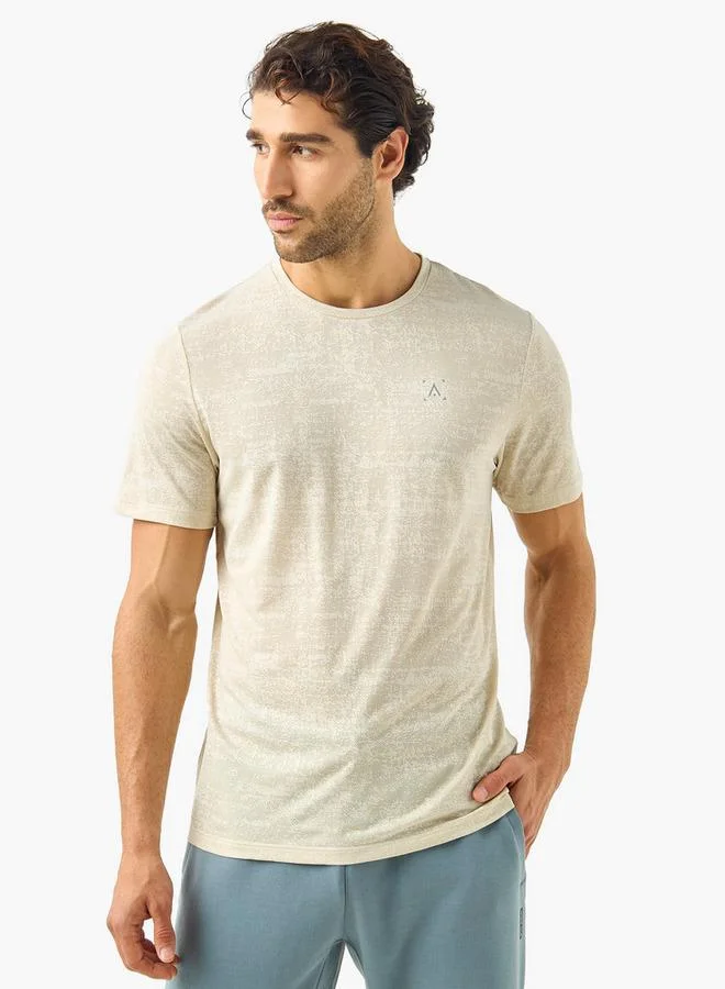 ADOT by Splash Textured Crew Neck Performance T-shirt