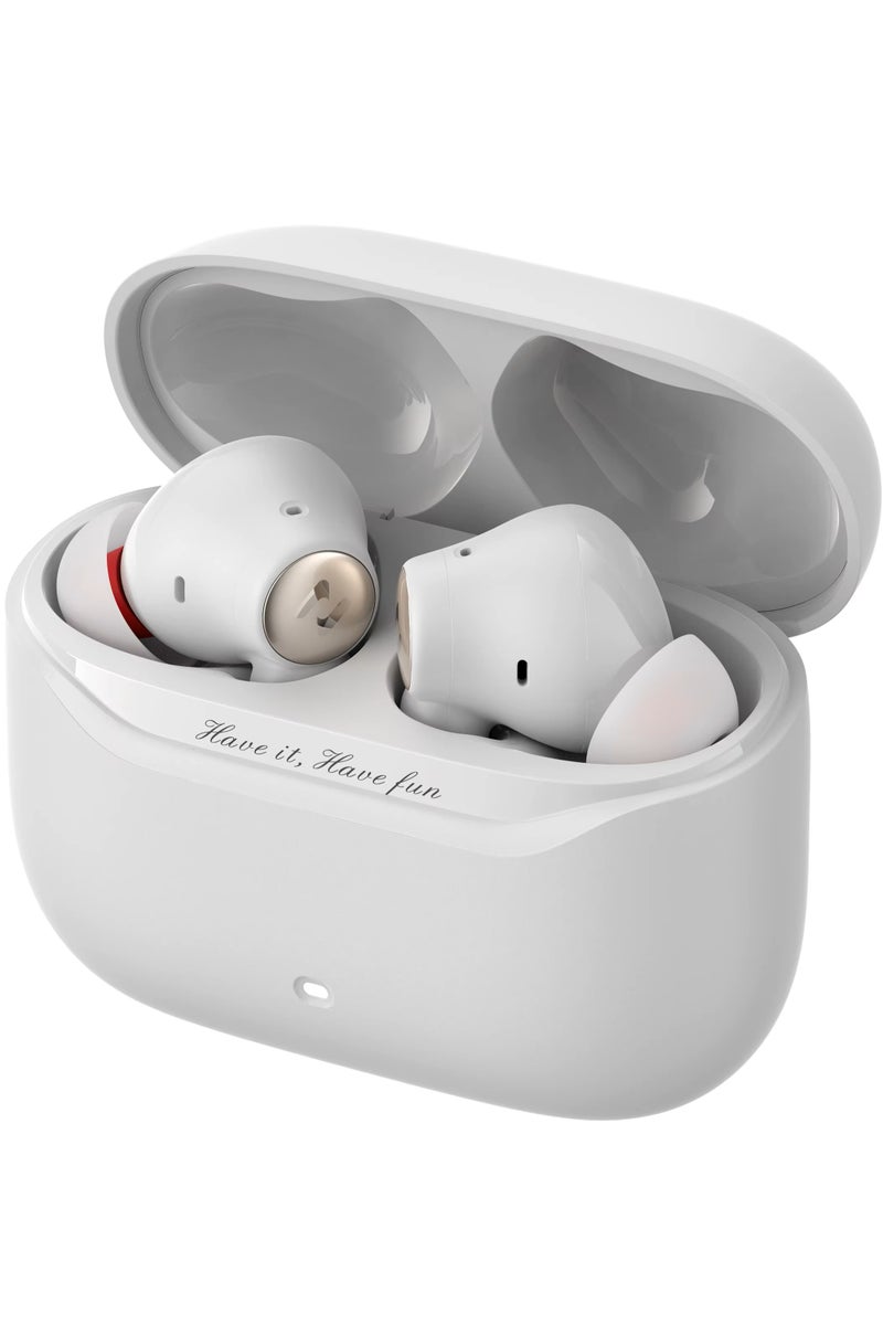 havit Bluetooth 6.0 Wireless Earbuds – Hybrid Active Noise Cancellation up to 45dB with Four Noise Isolating Microphones, Transparency Mode, 3D Surround Sound, Pair to Two Devices Simultaneously, Touch Control via Dedicated App, 30-Hour Playtime with Charging Case, Fast Charging with Type-C Port, Personalized Sound Settings, CE & RoHS Certified – Premium Earphones (Grey/White) - Image 1