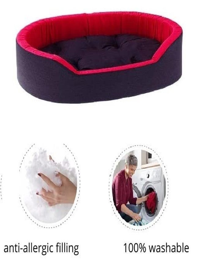 Gorgeous Super Soft Reversable Dual (Dog and Cat Bed)-Small (Red-Black, XL) - Image 3