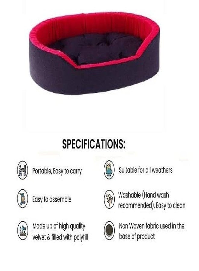 Gorgeous Super Soft Reversable Dual (Dog and Cat Bed)-Small (Red-Black, XL) - Image 4
