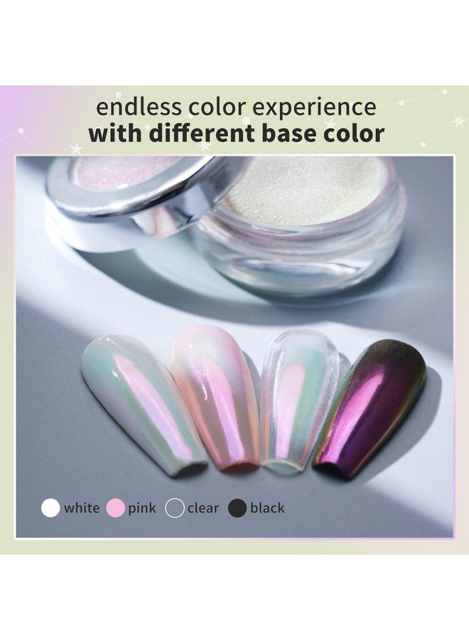 بريتي ديفا بودرة أظافر بريتي ديفا أورورا كروم - بودرة أظافر مونلايت كروم مع بودرة معدنية متعددة الألوان متغيرة اللون وتأثير المرآة، بودرة أظافر بصبغة قزحية اللون بتأثير أصفر ساحر - Image 2