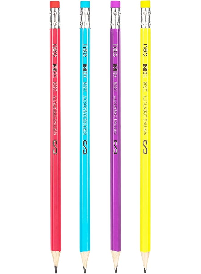 ديلي مجموعة أدوات الرسم قلم رصاص خشبي من الجرافيت مع طرف ممحاة مكونة من 12 قطعة - Image 1