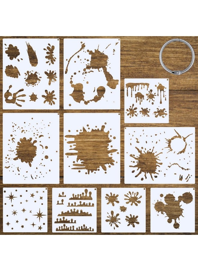 مارسبارك 10 قطع من إستنسل البقع والرش، إستنسل الأحذية، إستنسل الكتابة على الجدران، إستنسل فني يمكنك صنعه بنفسك للرسم على القماش الخشبي والورق والجدار الأرضي - Image 1