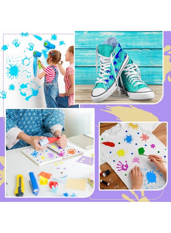 مارسبارك 10 قطع من إستنسل البقع والرش، إستنسل الأحذية، إستنسل الكتابة على الجدران، إستنسل فني يمكنك صنعه بنفسك للرسم على القماش الخشبي والورق والجدار الأرضي - Image 2