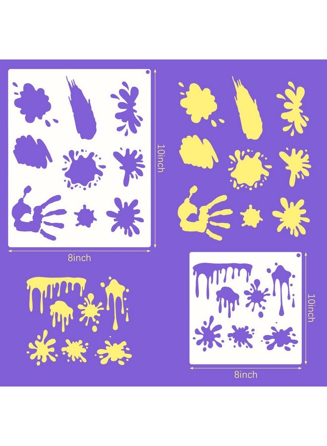 مارسبارك 10 قطع من إستنسل البقع والرش، إستنسل الأحذية، إستنسل الكتابة على الجدران، إستنسل فني يمكنك صنعه بنفسك للرسم على القماش الخشبي والورق والجدار الأرضي - Image 3