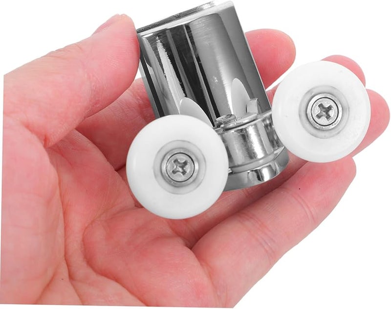 بكرات باب الحمام مجموعتان تصميم بعجلات مزدوجة مسارات باب الحمام - Image 5