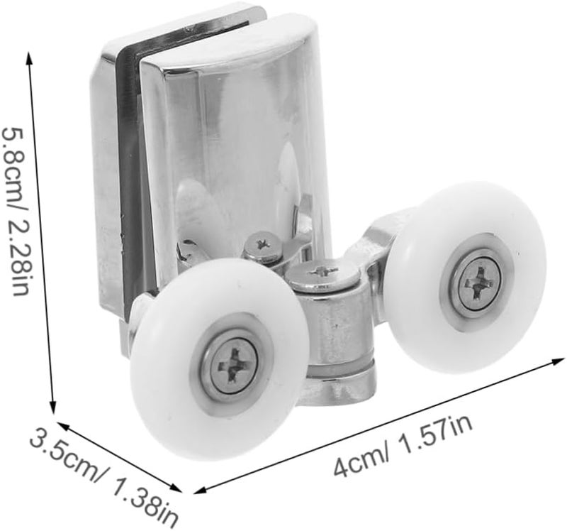 بكرات باب الحمام مجموعتان تصميم بعجلات مزدوجة مسارات باب الحمام - Image 3