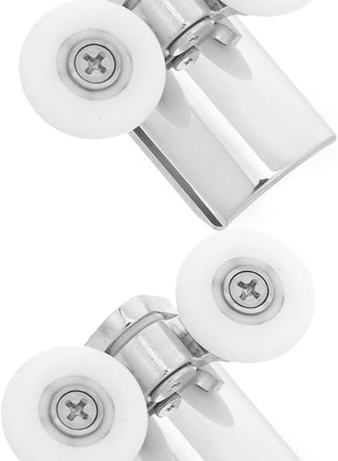 بكرات باب الحمام مجموعتان تصميم بعجلات مزدوجة مسارات باب الحمام - Image 2