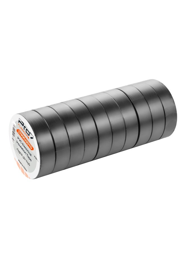 LAWAZIM Pro7 10 Pack Black Electrical Tape - 17mmx20Yards 0.5mil Thickness - Vinyl Electrical Insulation Tape up to 80°C 600V Rated Wire Insulating for Home DIY Electrical Repairs Professional Installations - Image 2