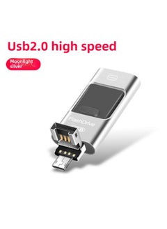 Generic Mobile Phone U Disk USB Flash Disk Applicable To For AppleAndroid Three-in-one U Disk Metal Rotating Push-pull U Disk 32G Gift U Disk-Color:Gold 2.0-Capacity:32GB  - Image 4