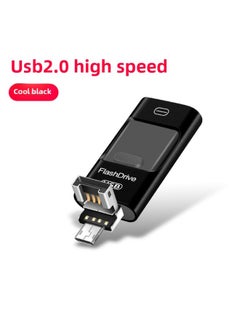 Generic Mobile Phone U Disk USB Flash Disk Applicable To For AppleAndroid Three-in-one U Disk Metal Rotating Push-pull U Disk 32G Gift U Disk-Color:Gold 2.0-Capacity:32GB  - Image 3