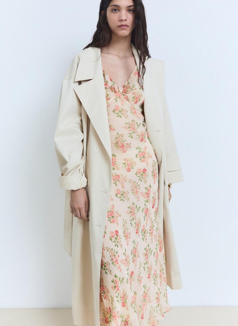 MANGO Floral Chiffon Midi Dress  - Image 5