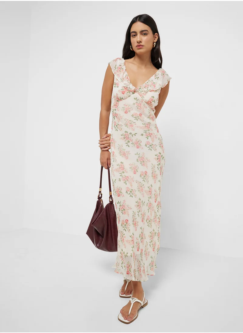 MANGO Floral Midi-Dress With Bow