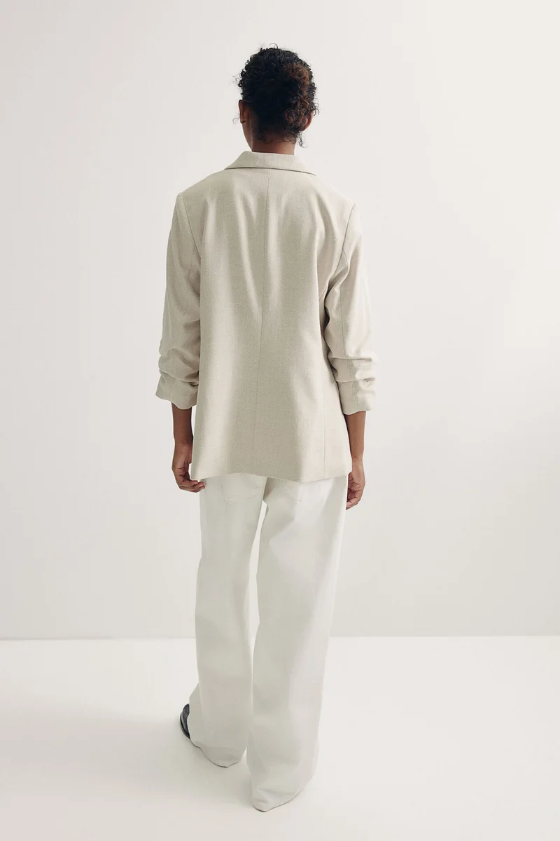 اتش اند ام Gathered-sleeve blazer