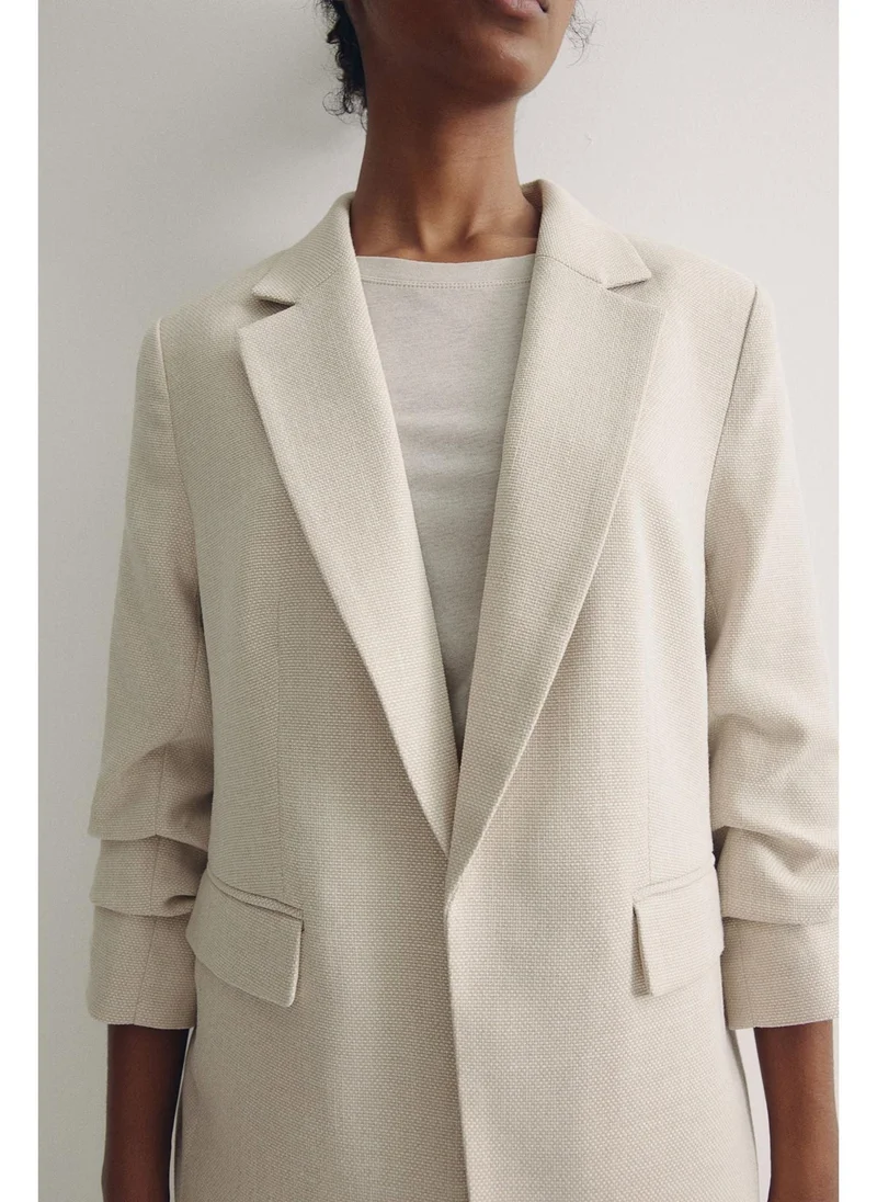 H&M Gathered-sleeve blazer