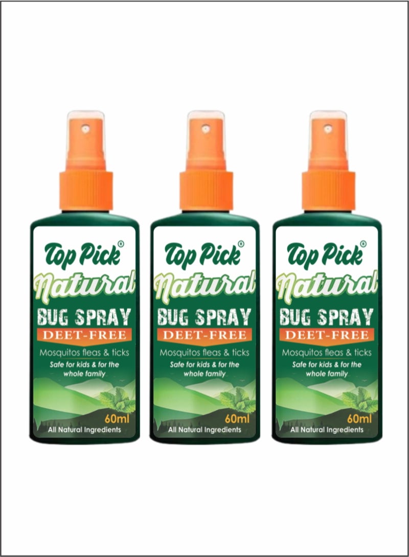 Top Pick DEET-Free Bugs And Mosquito Repellent for Children and Adults (3Pcs)