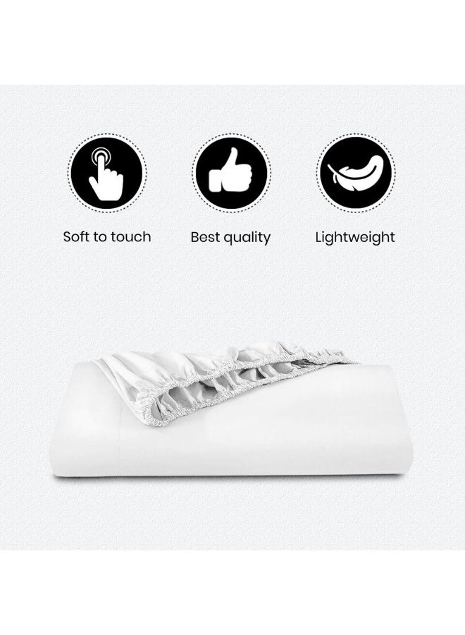 TW Premier Premium Fitted Bed Sheet Set with Oxford Edge Pillowcases | 3-Piece Set | High-Quality 90 GSM Microfiber | 30 cm Deep Pocket - Image 4