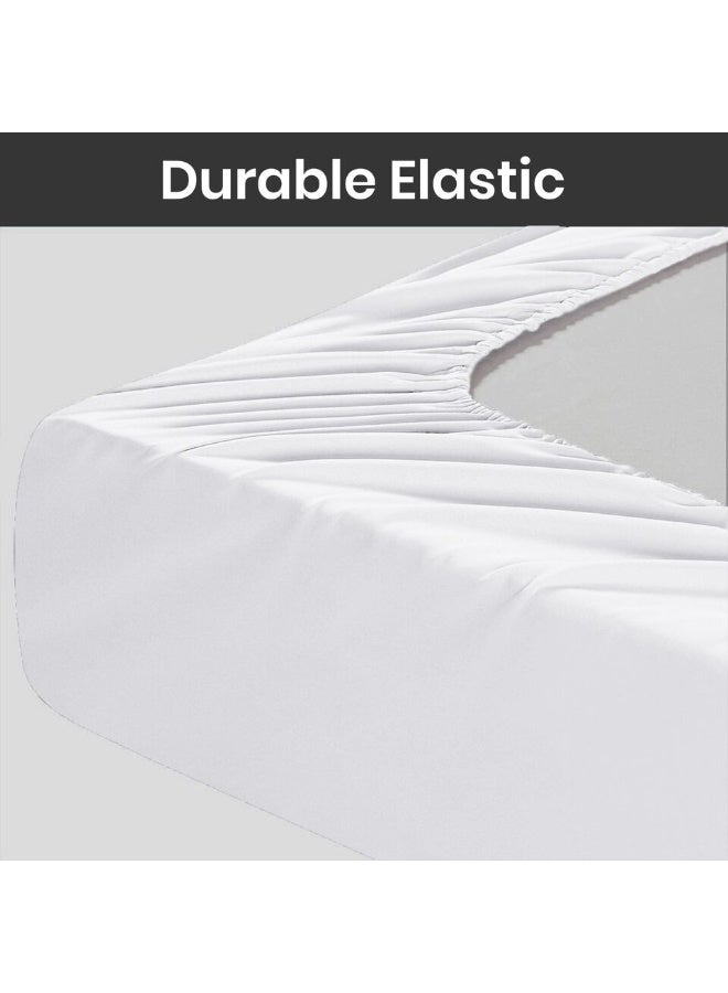 TW Premier Premium Fitted Bed Sheet Set with Oxford Edge Pillowcases | 3-Piece Set | High-Quality 90 GSM Microfiber | 30 cm Deep Pocket - Image 2