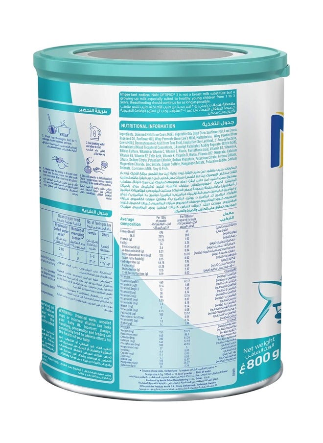 NAN OPTIPRO 3 Growing Up Milk 800g