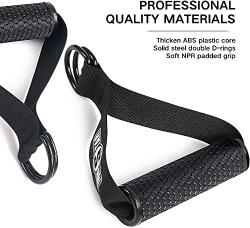 INNSTAR Upgraded Heavy Duty Exercise Handles, Cable Machine Attachments Resistance Bands Handles with Solid ABS Core Grips Fitness Strap Stirrup Handle Cable Attachment (Set of 2) - Image 2
