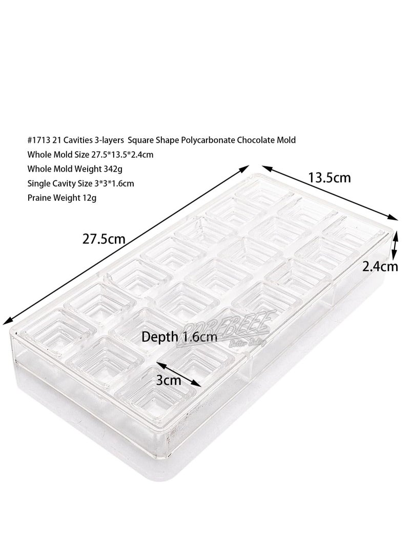 Acrylic Chocolate Mould In The Shape Of square 27.5 X 13.5 Cm - Image 2