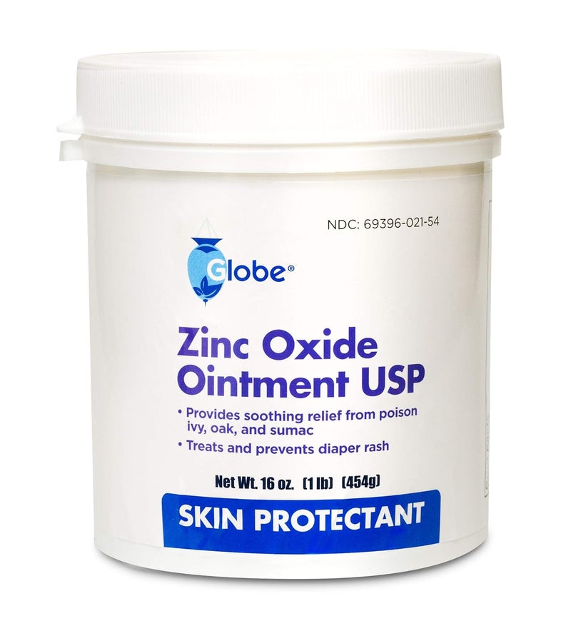 Globe 16 oz Zinc Oxide 20% Skin Protectant Barrier Ointment, Treatment for Diaper Rash, Relief From Poison Ivy, Sumac & Oak, Protects From Wetness, Protects Chafed Skin - Image 1