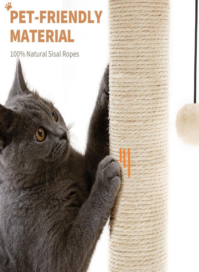 MADE 4 PETS Made4Pets Wooden Cat Scratching Post for Indoor Cats with Interactive Toys Cat Scratcher Modern 23" Tall with Two-Layer Turntable Balls & Dangling Ball Cat Scratch Post for Medium Cats/Kitten - Image 5